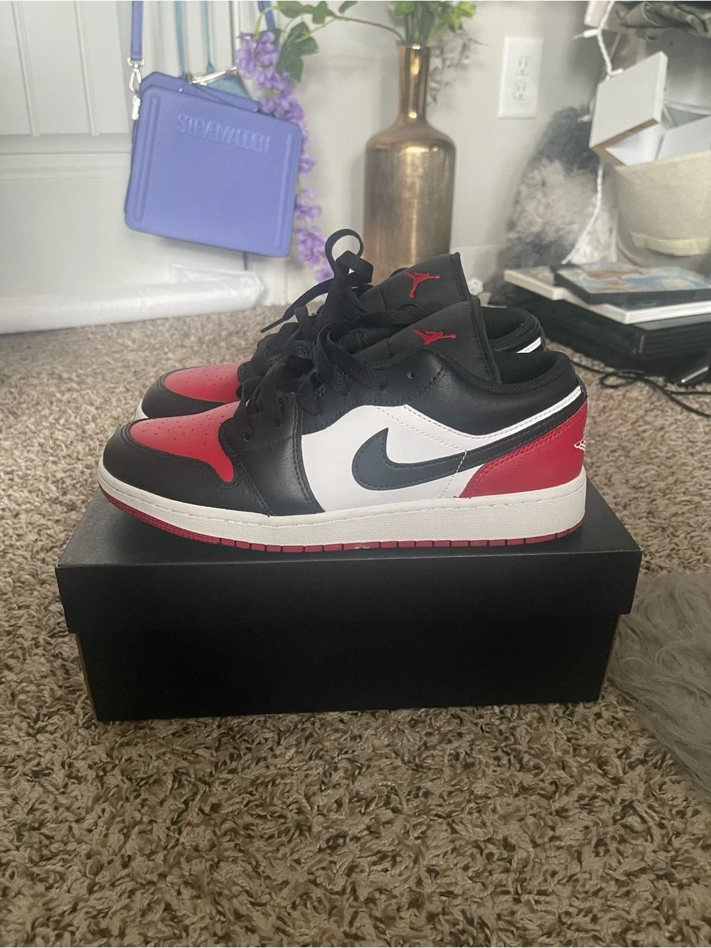 Nike Air Jordan 1 Low GS Black/White/Red Big Kids